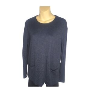 J.Jill Dark Blue Cotton Blend Super Soft Loose Fit Sweater Size Small